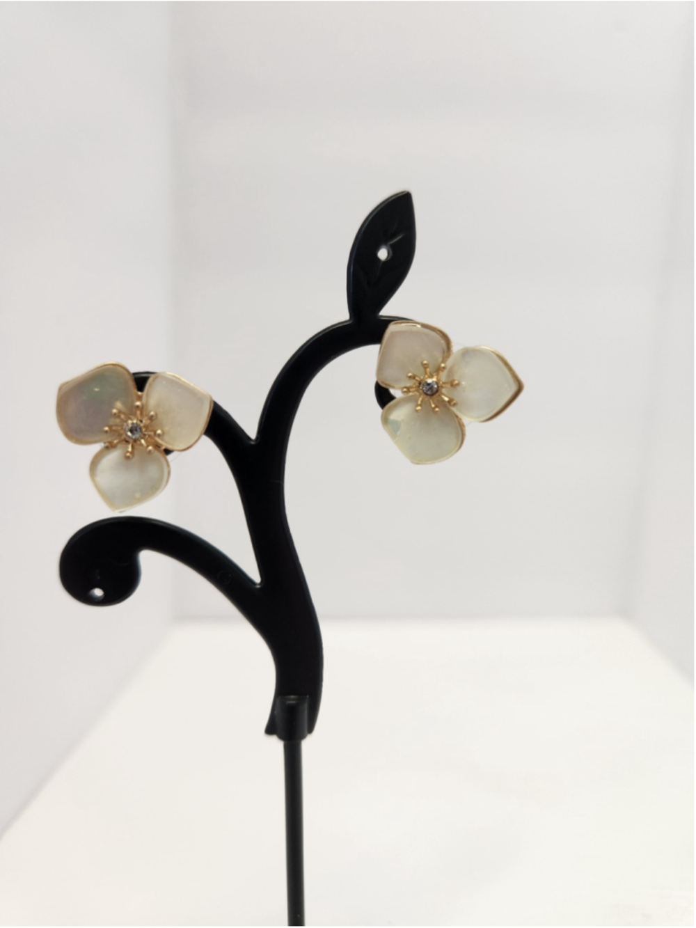 Lonna & Lilly Gold-Tone Pavé & Mother-of-Pearl Flower Stud Earrings